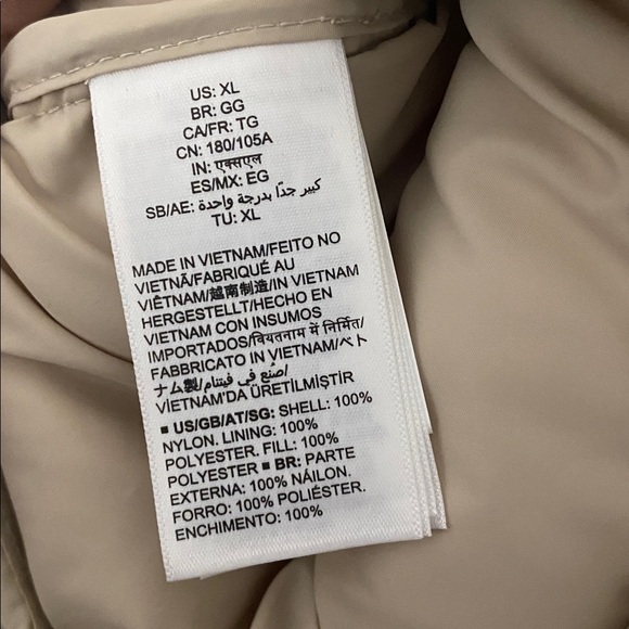 Amazon Essentials Women’s Packable Puffer Hooded Coat Jacket Beige Size XL - Picture 6 of 7